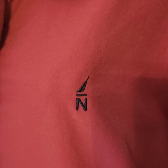 >>FATHER'S DAY<< Men's NAUTICA Rain Jacket w/Concealed Hood in Red/Navy Blue - M - Picture 2 of 5